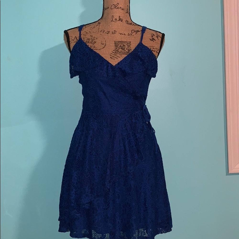 Blue Foral Lace Dress